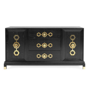 Turner Black Ash Brass Buffet - Avant Garde Furniture - Designer Furniture Store & Luxury Home Decor