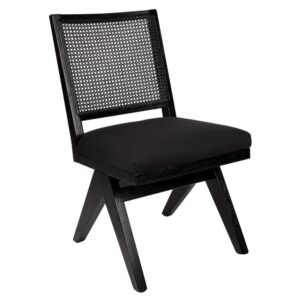 Imperial Black Linen Black Oak Dining Chair - Avant Garde Furniture - Designer Furniture Store & Luxury Home Decor