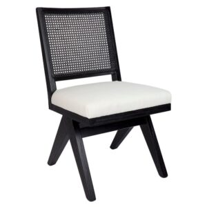 Imperial White Linen Black Oak Dining Chair - Avant Garde Furniture - Designer Furniture Store & Luxury Home Decor