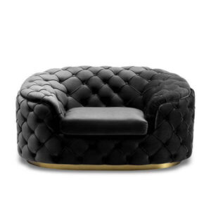 Imperial Black Velvet Gold Armchair Sofa - Avant Garde Furniture - Designer Furniture Store & Luxury Home Decor