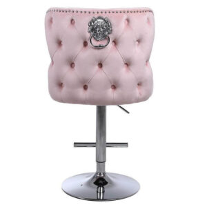 Imperial Blush Velvet Tufted Chrome Counter Stool - Avant Garde Furniture - Designer Furniture Store & Luxury Home Decor