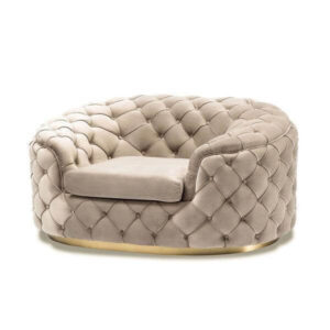 Imperial Cream Velvet Gold Armchair Sofa - Avant Garde Furniture - Designer Furniture Store & Luxury Home Decor