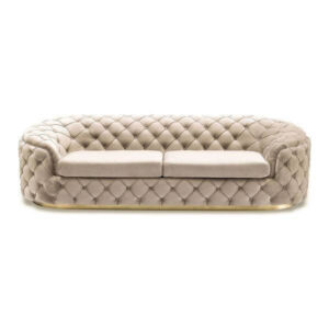 Imperial Cream Velvet Tufted Gold Sofa - Avant Garde Furniture - Designer Furniture Store & Luxury Home Decor