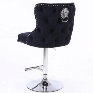 Imperial Light Grey Velvet Tufted Chrome Counter Stool - Avant Garde Furniture - Designer Furniture Store & Luxury Home Decor