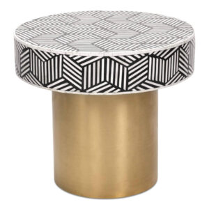 India Black White Brushed Brass Sidetable - Avant Garde Furniture - Designer Furniture Store & Luxury Home Decor