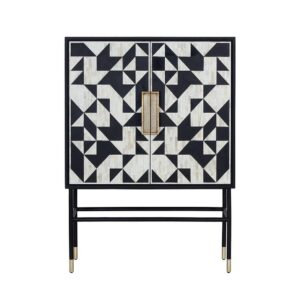India Black White Geometric Bar Cabinet - Avant Garde Furniture - Designer Furniture Store & Luxury Home Decor
