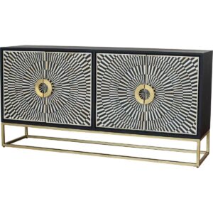 India Black White Geometric Buffet - Avant Garde Furniture - Designer Furniture Store & Luxury Home Decor