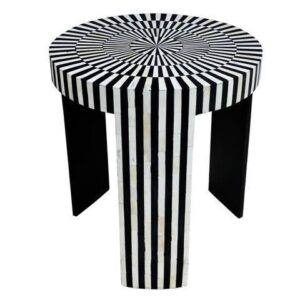 India Geometric Black White Sidetable - Avant Garde Furniture - Designer Furniture Store & Luxury Home Decor