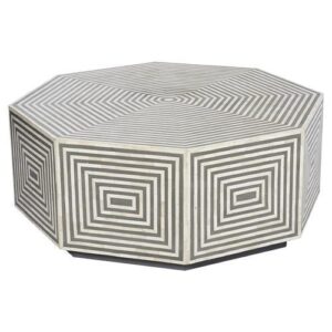 India Grey White Bone Inlay Coffee Table - Avant Garde Furniture - Designer Furniture Store & Luxury Home Decor