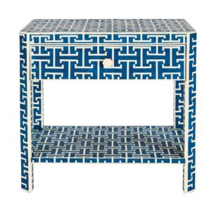 India Royal Blue Bone Inlay Drawer - Avant Garde Furniture - Designer Furniture Store & Luxury Home Decor