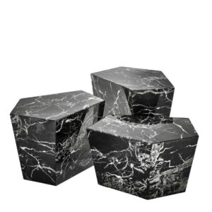Italia Nero Marquina Coffee Table Set - Avant Garde Furniture - Designer Furniture Store & Luxury Home Decor