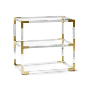 Jacques Brass Lucite Tier Sidetable - Avant Garde Furniture - Designer Furniture Store & Luxury Home Decor