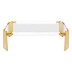 Jacques Brass Lucite Rectangular Coffee Table - Avant Garde Furniture - Designer Furniture Store & Luxury Home Decor