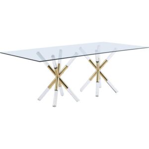 Jacques Lucite Gold Dining Table - Avant Garde Furniture - Designer Furniture Store & Luxury Home Decor