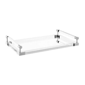 Jacques Lucite Polished Chrome Large Serving Tray - Avant Garde Furniture - Designer Furniture Store & Luxury Home Decor