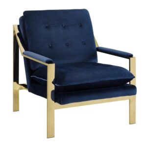 Jetsetter Blue Velvet Gold Armchair - Avant Garde Furniture - Designer Furniture Store & Luxury Home Decor