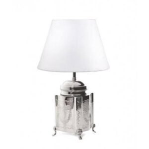 Kensington Nickel Table Lamp with White Lamp Shade - Avant Garde Furniture - Designer Furniture Store & Luxury Home Decor