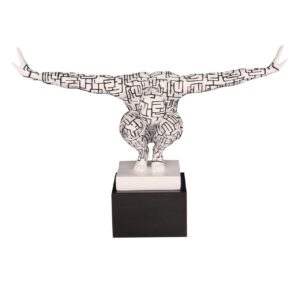 Labyrinth Male Athlete Small Sculpture Black White - Avant Garde Furniture - Designer Furniture Store & Luxury Home Decor