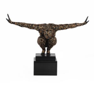 Labyrinth Male Athlete Gold Black Small Sculpture - Avant Garde Furniture - Designer Furniture Store & Luxury Home Decor