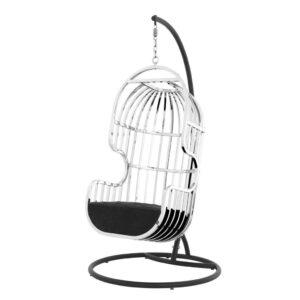La Jolla Black Velvet Chrome Swing Chair - Avant Garde Furniture - Designer Furniture Store & Luxury Home Decor