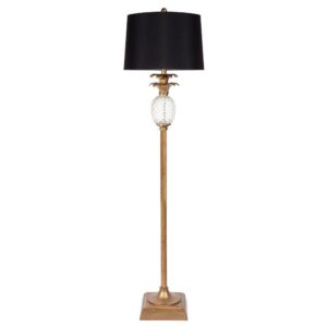 Langley Floor Lamp Antique Gold with Black Shade - Avant Garde Furniture - Designer Furniture Store & Luxury Home Decor