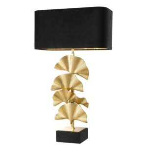 Las Palmas Nickel Table Lamp with Black Velvet Shade - Avant Garde Furniture - Designer Furniture Store & Luxury Home Decor