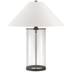 Laurent Bronze Glass Table Lamp with White Lamp Shade - Avant Garde Furniture - Designer Furniture Store & Luxury Home Decor