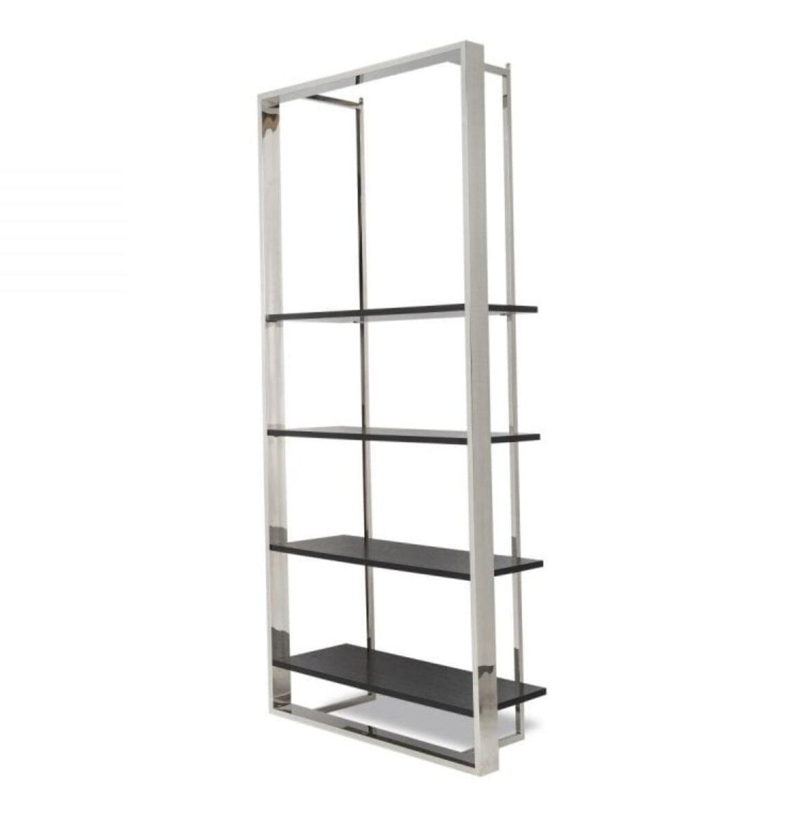 Lennox Chrome Oak Etagere Cabinet - Avant Garde Furniture - Designer Furniture Store & Luxury Home Decor