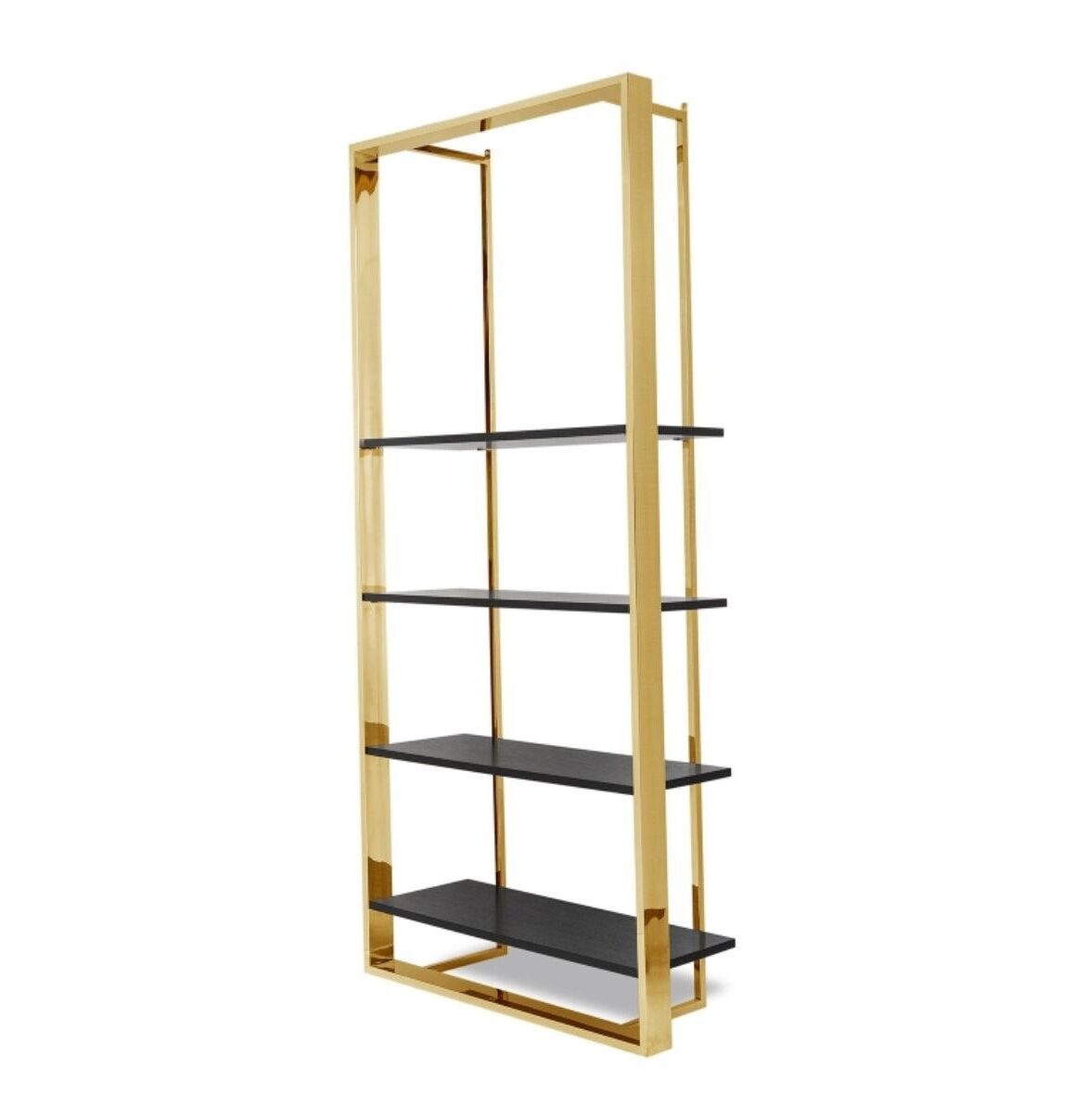 Lennox Gold Oak Etagere Cabinet - Avant Garde Furniture - Designer Furniture Store & Luxury Home Decor