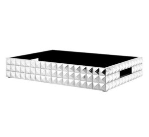 Le Object Silver Pyramid Stud Tray 48cm - Avant Garde Furniture - Designer Furniture Store & Luxury Home Decor