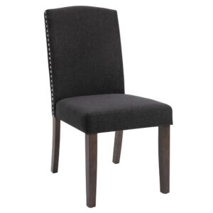 Lethbridge Charcoal Linen Dining Chair - Avant Garde Furniture - Designer Furniture Store & Luxury Home Decor