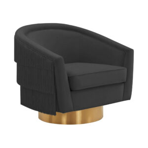 Le Vante Savona Black Velvet Gold Armchair - Avant Garde Furniture - Designer Furniture Store & Luxury Home Decor