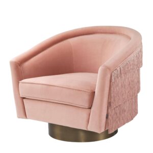 Le Vante Savona Nude Velvet Swivel Chair - Avant Garde Furniture - Designer Furniture Store & Luxury Home Decor