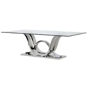 Levanzo Chrome Glass Dining Table 200cm - Avant Garde Furniture - Designer Furniture Store & Luxury Home Decor