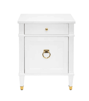 Lily White Lacquer Brass Sidetable - Avant Garde Furniture - Designer Furniture Store & Luxury Home Decor