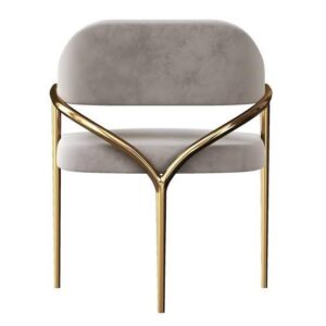 Louboutin Light Grey Velvet Gold Chair - Avant Garde Furniture - Designer Furniture Store & Luxury Home Decor