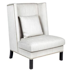 Lourdes Off White Linen Occasional Wing Chair - Avant Garde Furniture - Designer Furniture Store & Luxury Home Decor