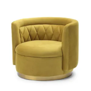 Ashton Mustard Velvet Gold Armchair - Avant Garde Furniture - Designer Furniture Store & Luxury Home Decor