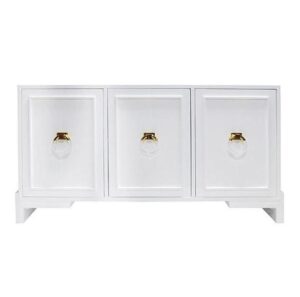 Lyra White Lacquer Brass Cabinet - Avant Garde Furniture - Designer Furniture Store & Luxury Home Decor