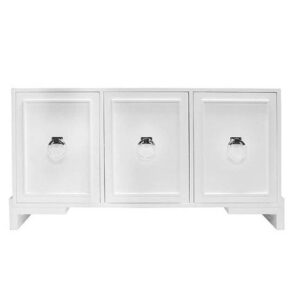 Lyra White Lacquer Nickel Cabinet - Avant Garde Furniture - Designer Furniture Store & Luxury Home Decor
