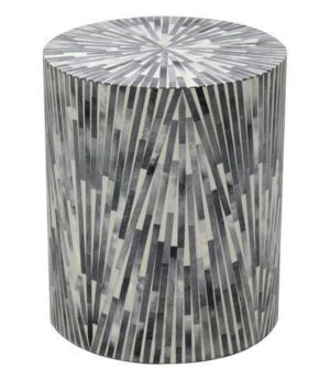 Mahalia Grey White Bone Inlay Sidetable - Avant Garde Furniture - Designer Furniture Store & Luxury Home Decor