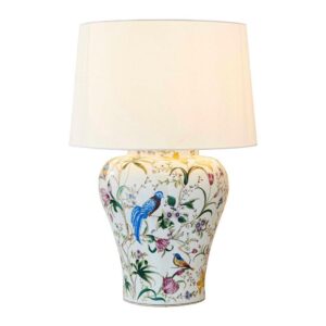 Maison Avery Chinoiserie Lamp with White Shade - Avant Garde Furniture - Designer Furniture Store & Luxury Home Decor