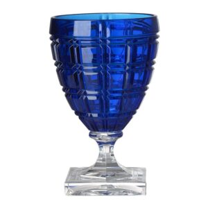 Maison Sapphine Blue Linear Cut Glass Vase - Avant Garde Furniture - Designer Furniture Store & Luxury Home Decor
