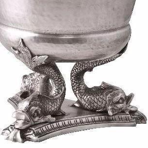 Majestic Koi Pedestal Pewter Champagne Cooler - Avant Garde Furniture - Designer Furniture Store & Luxury Home Decor