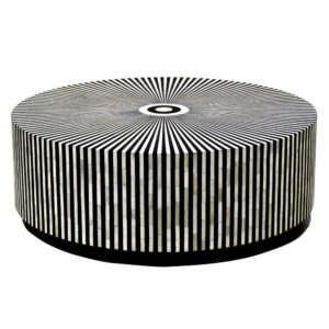 Makayla Black White Bone Inlay Coffee Table - Avant Garde Furniture - Designer Furniture Store & Luxury Home Decor