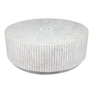 Makayla Grey Ivory Bone Inlay Coffee Table - Avant Garde Furniture - Designer Furniture Store & Luxury Home Decor
