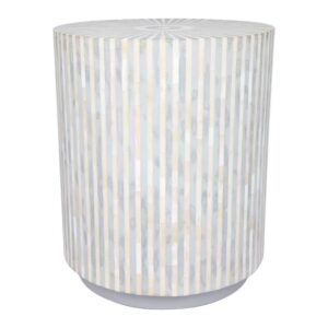 Makayla Grey White Bone Sidetable - Avant Garde Furniture - Designer Furniture Store & Luxury Home Decor
