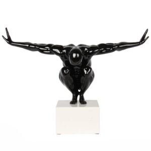 Male Athlete Black Gloss Large Sculpture - Avant Garde Furniture - Designer Furniture Store & Luxury Home Decor