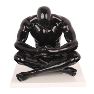 Male Deep Thinker BlacK Gloss Sculpture - Avant Garde Furniture - Designer Furniture Store & Luxury Home Decor