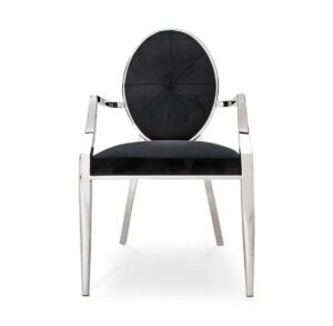Manhattan Chrome Black Velvet Dining Chair - Avant Garde Furniture - Designer Furniture Store & Luxury Home Decor